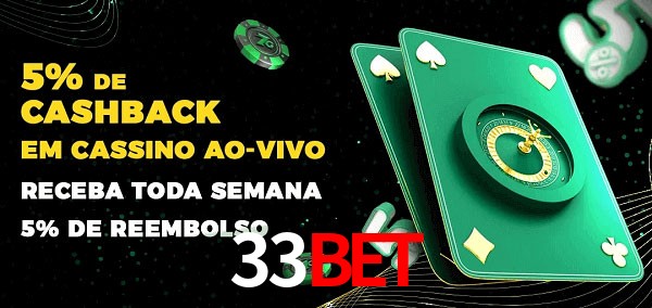 Promoções do cassino ao Vivo 33bet